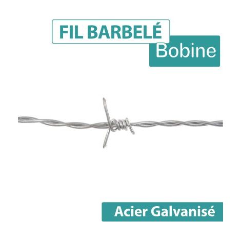 Cloture & Jardin – Fil barbelé acier doux 1,5mm – 100 mètres – Picots tous les 10 cm pour sécurisation optimale – Pour élevage et protection