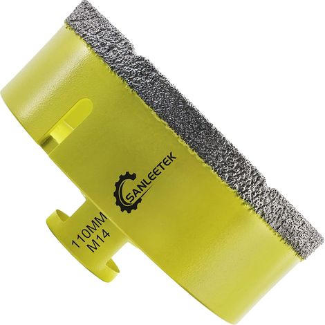 Foret Diamant Carrelage 110mm Brasé Sous Vide Scie Cloche Diamant pour Céramique Porcelaine Marbre Granit Perçage à Sec M14 Filetage (1/5)