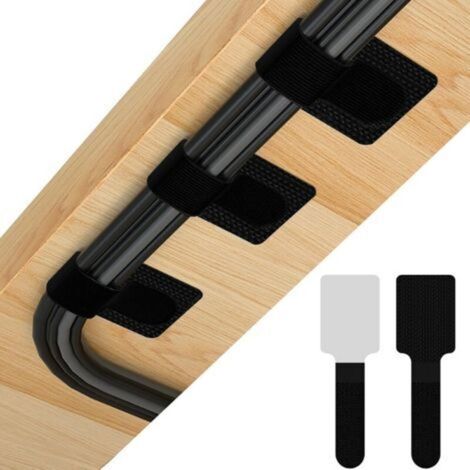 Kit de Gestion des Câbles sous Bureau,60 Bandes Réutilisables Cable Management, Adhésif Fort, Organisation Câble Écologique, Anti-Dérangement pour Bureau/Maison (1/5)