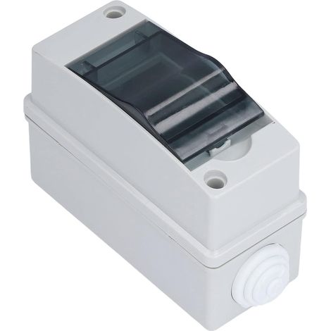 2 Voies Boîte de Protection de Distribution, 125 x 90 x 55mm IP66 Couvercle Transparent Etanche 2 Boîtes Jonction Distribution Extérieure à Rail Din pour Disjoncteur Mural Extérieur Intérieur (1/5)