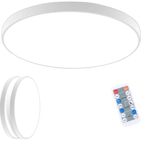Plafonnier, Capteur de Mouvement Radar, Télécommande, 2PCS, Lumière Neutre, BLANC, 16-20W (1/2)