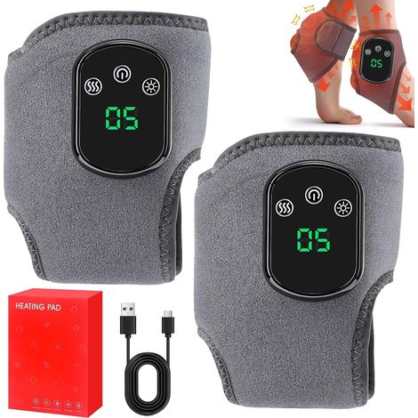 Masajeador de pies inalámbrico inteligente con calefacción y vibración, 5 ajustes de temperatura y 3 modos de vibración, seguro, portátil, regalo ideal para la relajación. (1/4)