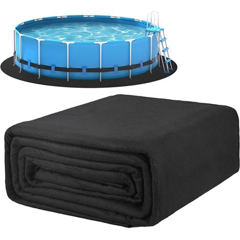 Dicke Filzschutzmatte für oberirdische Schwimmbecken, 3,6 m, Schwarz