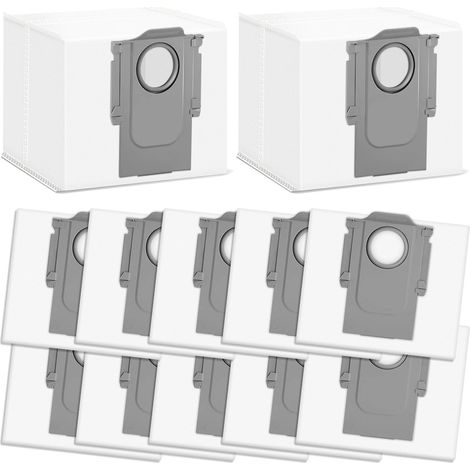 Confezione da 12 sacchetti di ricambio per la polvere per la stazione di aspirazione Roborock S8+ S8 Pro Ultra S8 Maxv Ultra S7 MaxV Ultra S7 Pro Ultra Q7+ Q7 Max+ T8 Q5+ G10S PRO G20s ad alta capacit (1/5)
