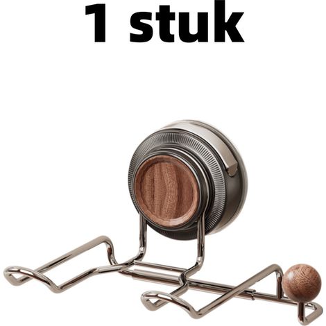 pièce - Support de rangement - Ventouse - Fixation murale - Support pour sèche-cheveux - Installation sans perçage - Convient pour la fixation murale d'un sèche-cheveux - 14 cm x 11,5 cm x 6 cm - Marr (1/5)