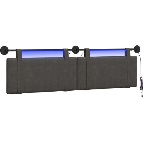 Hanging Headboard Black Antique PU vidaXL