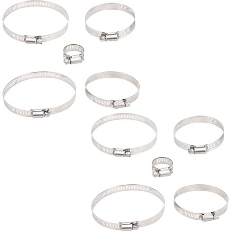 Kit de 25 colliers de serrage pour tuyaux d'arrosage, résistants à la corrosion, en acier inoxydable 304, type américain. (1/5)