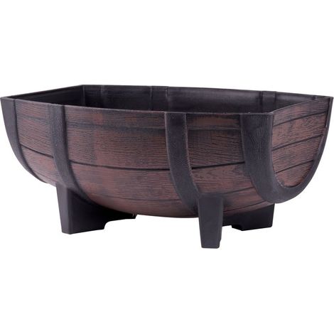 Blumentopf Strend Pro Woodeff, 29x41x19 cm, Teak, Fass, Holz-Effekt