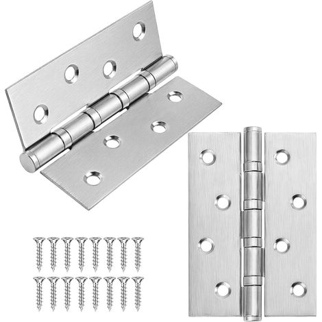 2 Pièces Paumelles de Porte Bois, 10 x 7 cm Charnière INOX (1/5)