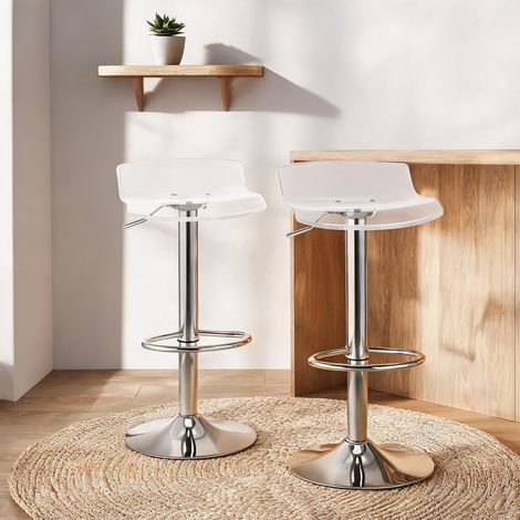 Tabouret de bar transparent en acier 39 x 39 x 87 cm (1/5)