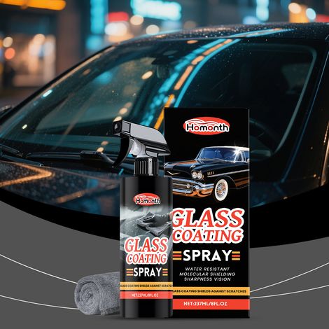Autoglas-Pflegespray – entfernt Flecken, verhindert Beschlagen, schützt die Autoscheiben für klare Sicht beim Fahren – 237 ml × 1 + 1 Tuch -- DTEKGAZ (1/5)