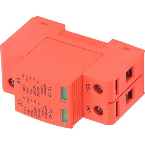 Dispositif de protection contre les surtensions photovoltaïques, disjoncteur de protection 2P 20-40 kA CC 500 V (1/5)