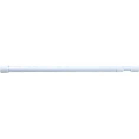 Tringle à rideau sans perçage, blanche, 60-110 cm, télescopique, pour rideau de douche, étendoir à linge ou porte-rideau. (1/5)