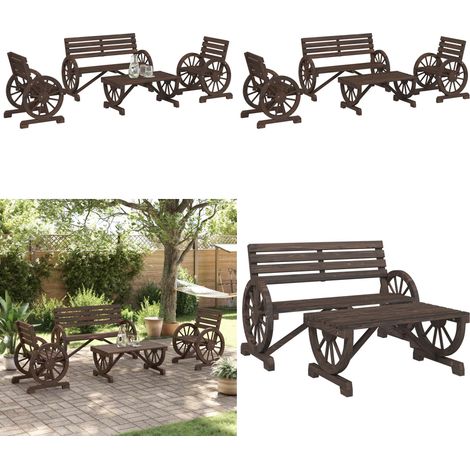 4-tlg. Garten-Lounge-Set Massivholz Tanne - Gartenmöbel - Loungesessel - Gartenloungeset - Holz Gartenmöbel - Tannenholzmöbel - Home & Living (1/5)