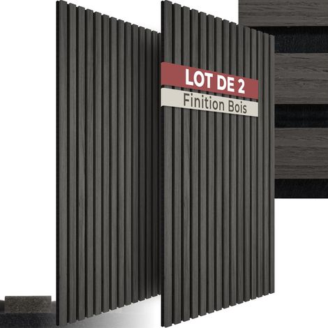 Lot de 2 panneaux acoustiques aspect bois 110 x 50 1,8 cm