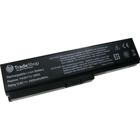 Trade-Shop Li-Ion Qualitäts Akku 10,8V/11,1 4400mAh für Toshiba Satellite A655 A660 A660D A665 A665D C600 C600D C645D C650 C650D C655 C655D C660 C660D C665 C670 C670D L310 L310 L311 L312 L315 (1/2)