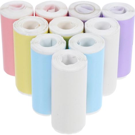 10 rouleaux de papier thermocollant auto adhésif pour petits