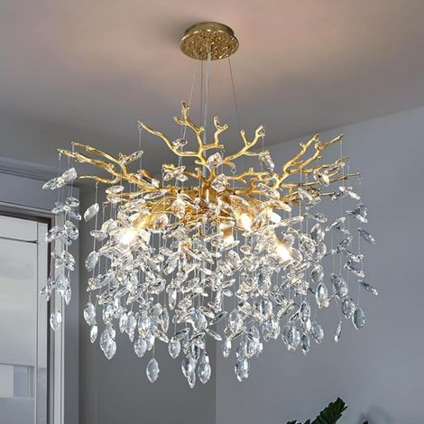 Kviflon lustre cristal doré branche 60 cm, 8 lumières K9 (1/5)
