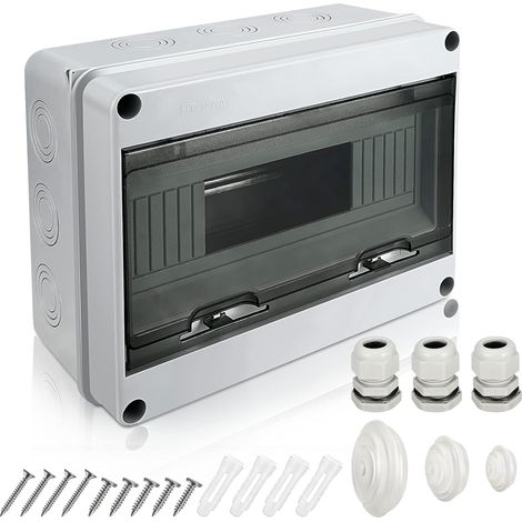 Coffret Electrique Etanche Exterieur,12Modules Electrique Équipé IP65 bleaux à Disjoncteurs éLectriques Boitier, Etanche Electrique Exterieur, Boitier de Jonction pour Utilisation (1/5)