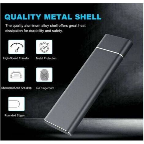 Disque dur externe SSD 2 To, disque SSD portable, disque dur externe haute vitesse (1/2)