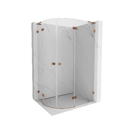 Mexen Lunar L cabina doccia semicircolare a battente destra 100 x 90 cm, trasparente, oro rosa - 833L-100P-090L-60-00 (1/5)