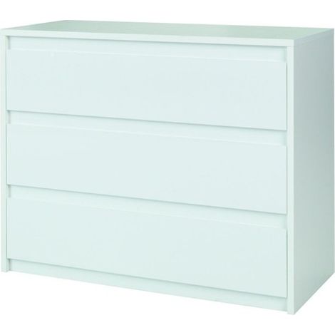 Kommode mit 3 Schubladen - 110x87x46 cm - Hochglanz Weiß - Kollektion VERONA