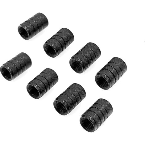 8X Bouchons de Valve de Pneu en métal Noir, Bouchons Anti-poussière de Pneu pour Voiture et vélo, Bouchon de Valve de Pneu en Alliage d'aluminium, Bouchon de Valve de vélo de Montagne (1/5)