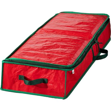 Sac De Rangement Pour Papier Cadeau - Boîte De Stockage De Noël Avec Poignées Renforcées Et Fermeture Éclair Double - 102,9 X 35,5 X 15,5 Cm - 1 Pièce
