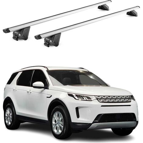 OMAC Barres de toit aluminium certifiées TÜV pour Land Rover Discovery Sport L550 2015-2026 – Pour rails de toit intégrés – Rainure en T – Charge max 100 kg – 2 antivols Argent (1/4)