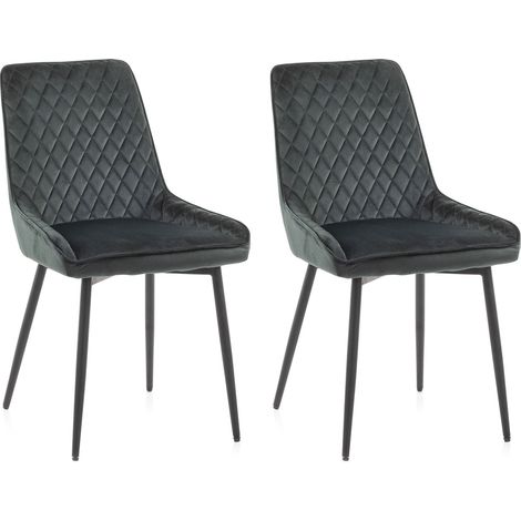 Set 2 Sedie 46,5x48x84,5 cm in Velluto Verde (1/4)