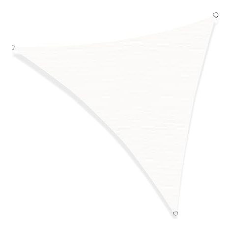 Voile d'ombrage triangulaire 3x3x3m, auvent extérieur, protection UV étanche, voile d'ombrage pour jardin, balcon, terrasse, Blanc (1/5)