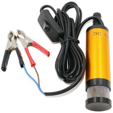 Bomba sumergible, bomba sumergible de 12 V para bombear agua, gasóleo, bomba de transferencia de combustible de 38 mm para aceite, gasóleo y agua. Bomba eléctrica sumergible de gasolina de CC. (1/4)
