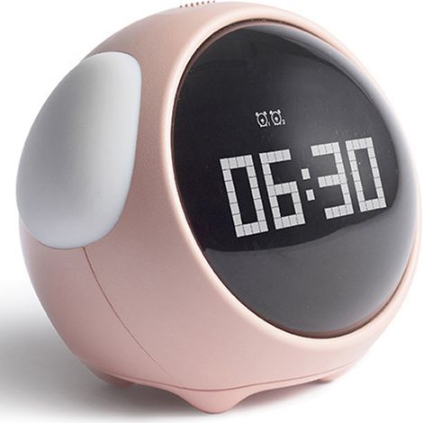 Wecker Kinder-Schlaftrainer Kinder Kinderwecker Digital Lichtwecker mit Nachtlicht  Minuterie  Fonction Snooze Rosa (1/4)