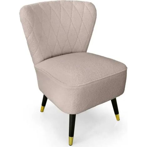 Poltrona in tessuto teddy tortora cm 58x65x85h
