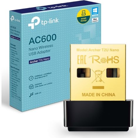 Adaptador USB - WiFi TP-Link Archer T2U Nano/ 600Mbps
