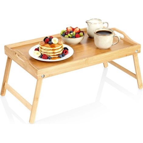Vassoio da letto in bambù con gambe pieghevoli, 50x30x24,5 cm (1/5)