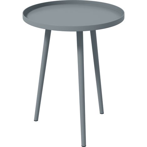 Table d'appoint acier 40x40x50 cm grise