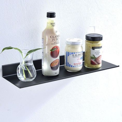 Étagère de Douche,Étagère Murale Flottante,Organiseur Douche Rangement Tablette de Douche,Tablette de Douche Noire,1 Pièce (1/5)