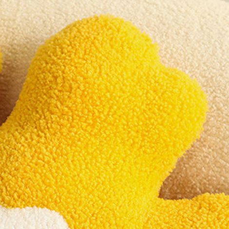 Coussin câlin en forme de fleur, doux, épais, en éponge décorative, couleur jaune (1/5)