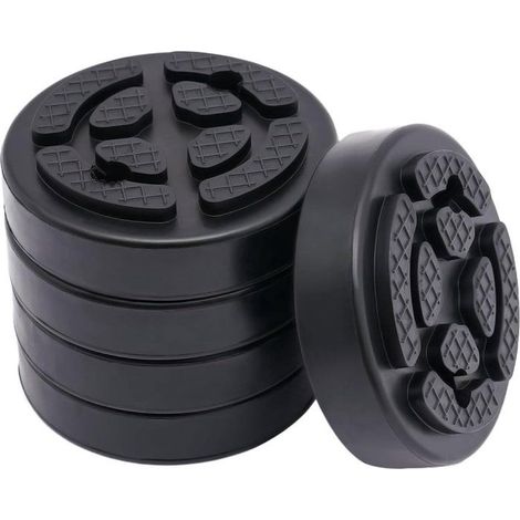 Pads de Levage Ronds 30mm, Lot de 5 Patins Caoutchouc Professionnels 120mm, pour Équipement Garage (1/5)