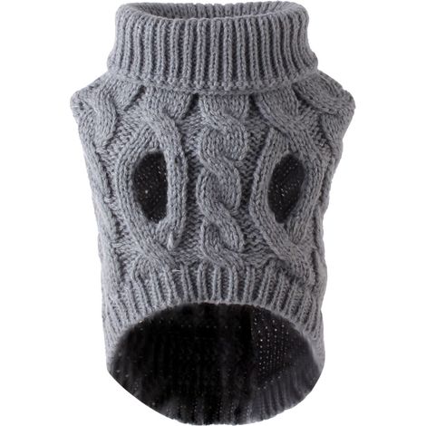 Pull Tricoté Pour Chien - Col Roulé Doux Et Chaud - Avec Paillettes Décoratives - Taille Unique (1/5)