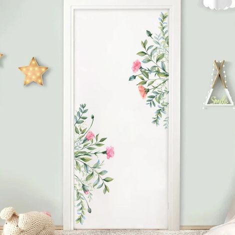 Autocollants Muraux de Plantes,Sticker Mural Fleur Feuille Verte,Stickers Muraux Feuilles Tropicales,Grand Stickers Muraux,Autocollant Mural Plantes Décoration Murale Chambre Salon Bureau (1/5)