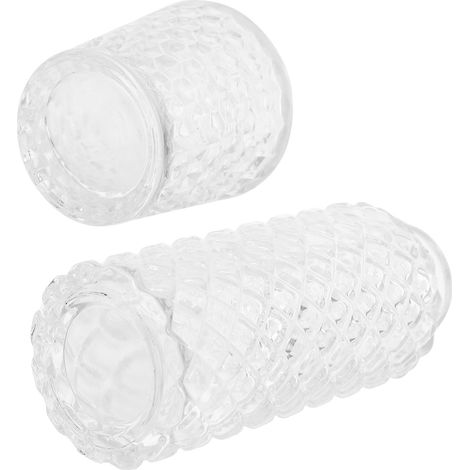 Lot de 2 vases en verre décoratifs avec baguettes et diamants pour fleurs meubles clair (1/5)