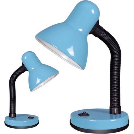Lampe de bureau bleue - base flexible - métal - chambre d'enfant (1/3)
