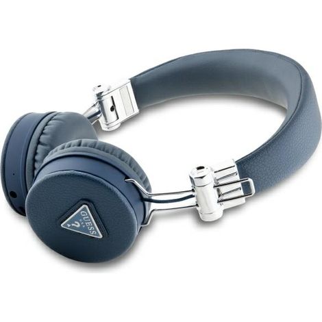 Auriculares supraaurales Bluetooth clásicos Guess ENC Grained, color azul. (1/2)