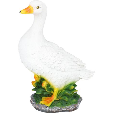 Figurine de canard en résine imperméable, décoration, Sculpture animale, ornement pour jardin, pelouse, M, blanc, debout