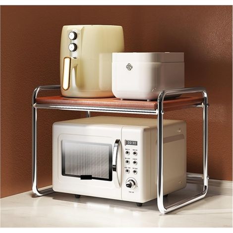 Étagère de cuisine réglable pour four à micro-ondes, cuiseur à riz, étagère de rangement réglable pour économiser de l'espace, robuste et durable (1/5)