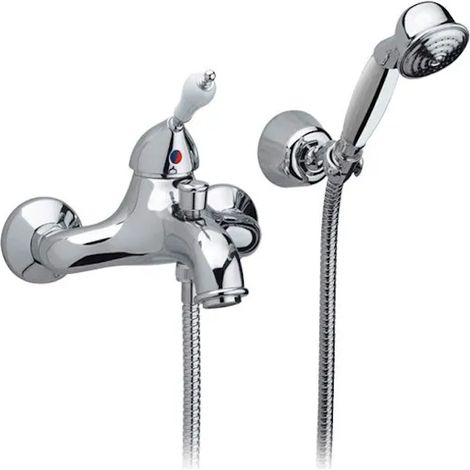 Badewannenarmaturen mit Brause Chrom Retro