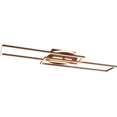 TWISTER PLAFONIERA LED 30W 4500lm, 2700 - 6000K RETTANGOLARE CAFFE' ORIENTABILE CON BASE ILLUMINATA ROTONDA CON TELECOMANDO MULTIFUNZIONE L. 90,5CM DIMMERABILE (1/4)