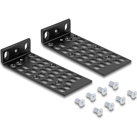 Delock Juego de escuadras para armario/rack universal 2 piezas negro